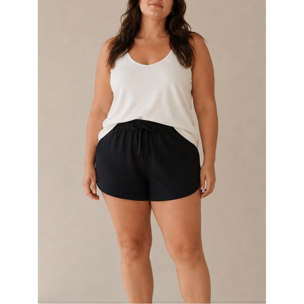 BROOKLINEN Pull-On Knit Shorts XXL NEW Athleisure Loungewear‎ Beach USA Black
